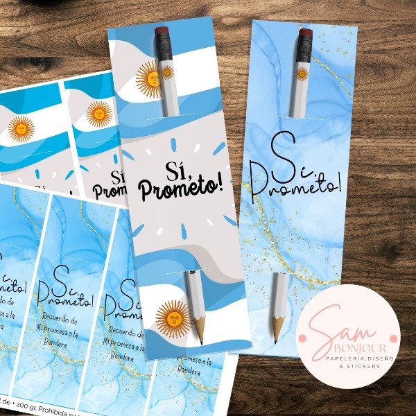 Producto - Kit imprimible: Portalapices promesa a la Bandera