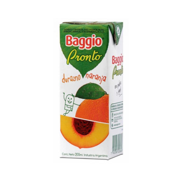 Producto - JUGO DURAZNO/NARANJA - BAGGIO 200ML
