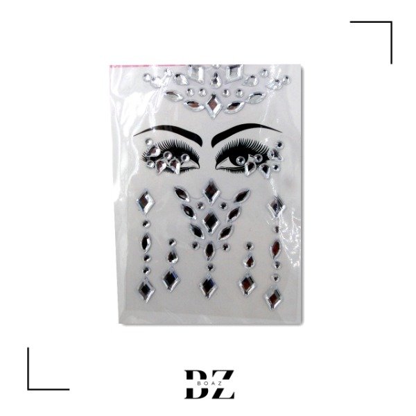 Producto - STICKER FACE X 12 CARD EN BLISTER GRANDE TRANSP. - 1948-3