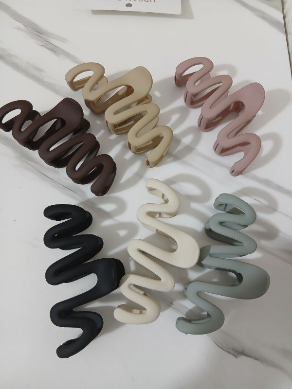 Producto - Hebillas / Pinzas de Pelo en Zigzag Wave - Set de Colores Neutros - 0