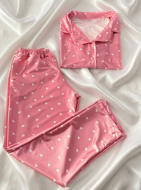 Producto - Camisero Largo Raso MC Corazoncitos Pink