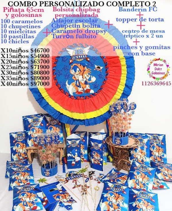 Producto - Combo cumpleaños 2 sonic y amigos