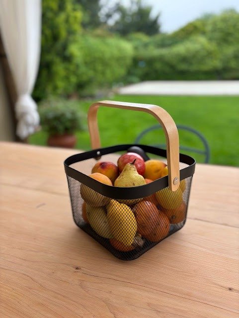 Producto - Canasto cuadrado Con Manija De Bambú