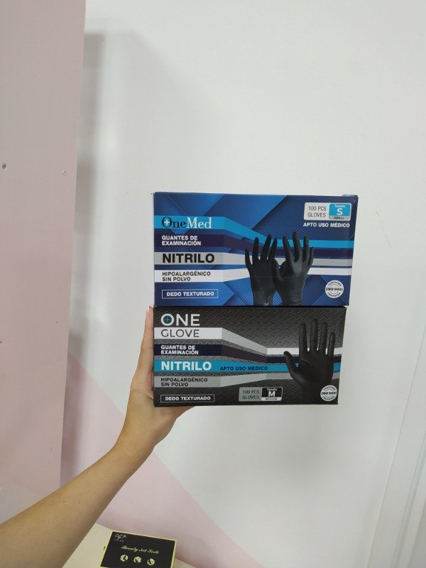 Producto - Caja guantes nitrilo negro x100 S o M