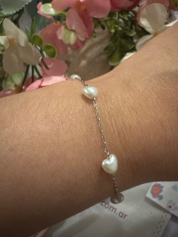 Producto - Pulsera corazones símil perla(a.q)