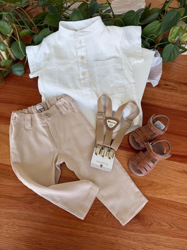 Producto - Pantalón Varón Lino Beige