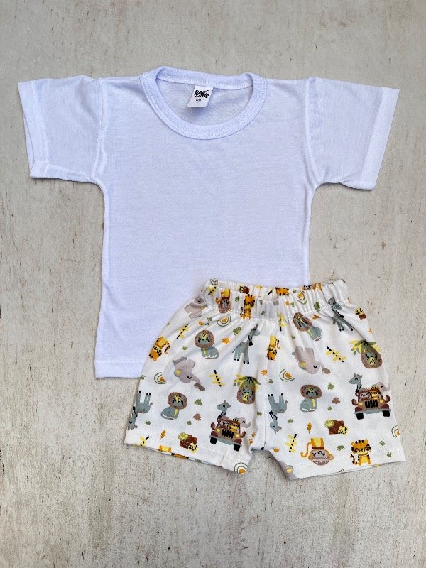 Producto - Conjunto remera lisa + short estampado 9/24M precio x4