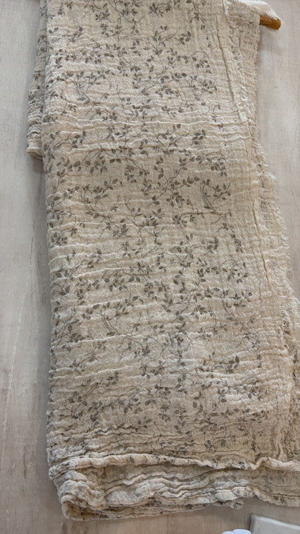 Producto - Manta gasa hojas grises 2.2. x 1.2 - 70