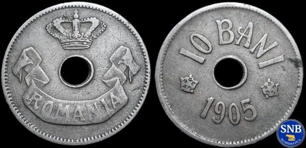 Producto - Reino de Rumanía - 10 Bani (1905) KM #32 - Monarquía Constitucional