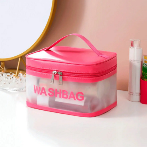 Producto - WASHBAG NECESER CON TAPA Y MANIJA TRANSPARENTE