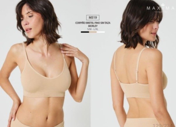 Producto - M519 - Máxima - Corpiño Bretel Fino s/Taza Morley