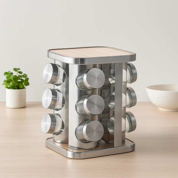 Producto - ESPECIERO CUADRADO GIRATORIO X12 FRASCOS