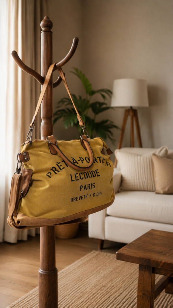 Producto - Bolso urbano oliva combinado con detalles en cuero