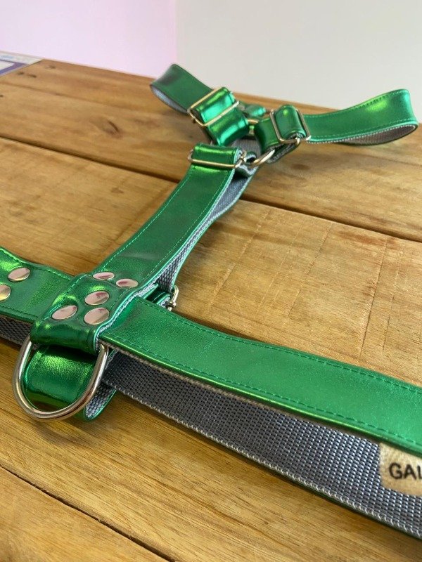 Producto - Pretal en H Verde metalizado