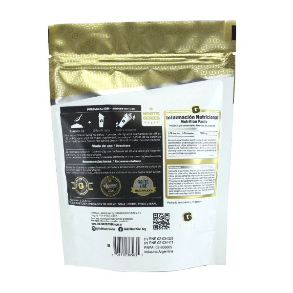 Producto - L-GLUTAMINE MICRONIZED 225 Grs Gold Nutriton Sin Tacc - 1