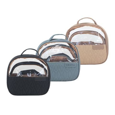Producto - SET DE PORTACOSMETICOS X3 21X23X9/17X21X6/13X14X9CM AMAYRA