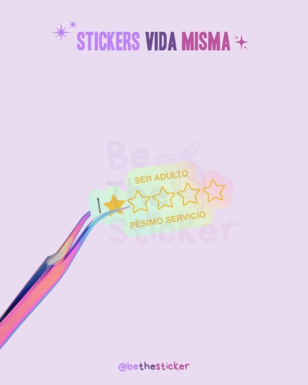 Producto - Sticker Holográfico Adulto Pésimo Servicio