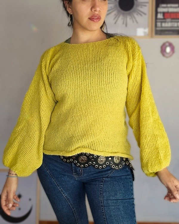 Producto - Sweater Mohair Burbuja Limón