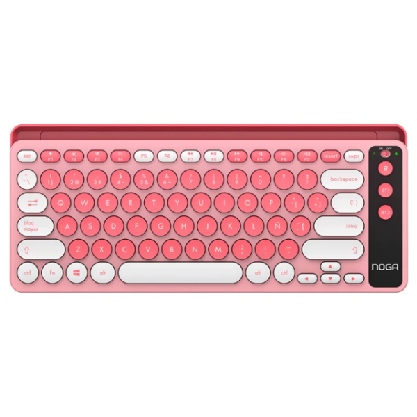 Producto - Teclado español compacto -wireless 2.4Ghz-usb -bluetooth-soporte multitarea-pink