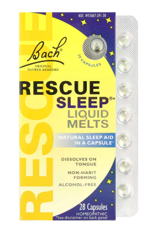 Producto - Bach Rescue Sleep Capsulas con contenido liquido que se disuelven en la lengua