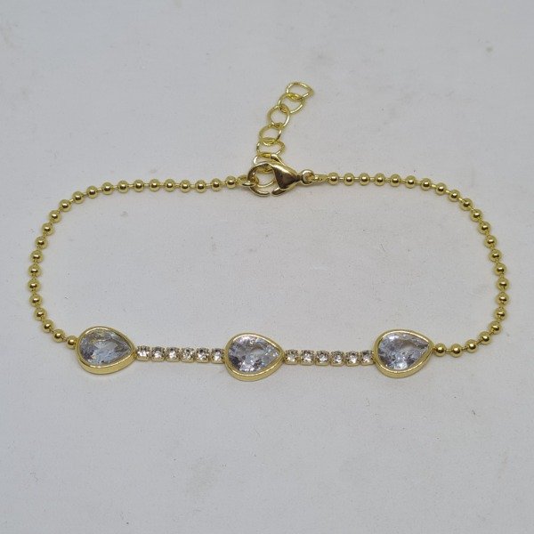 Producto - Pulsera dorada gota cristal