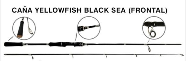 Producto - Caña Yellowfish Black Sea Frontal 2 Tramos 2.40metros