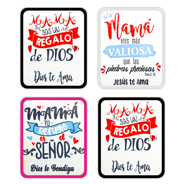 Producto - Iman De Madera 9 X 7 Cm Pintado (DÍA DE LA MADRE) - (PACK X10 UNIDADES)