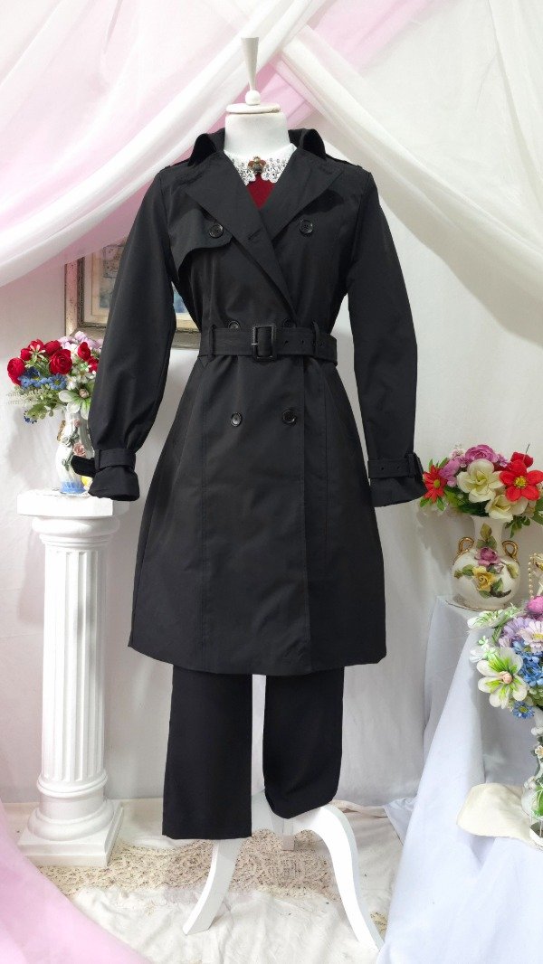 Producto - Trench Vania Negro y Beige! IMPORTADOS NUEVOS - 5