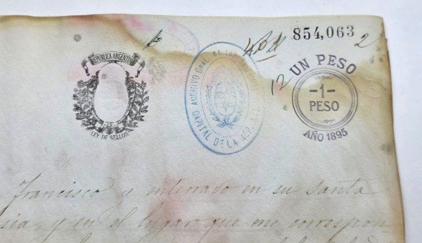 Producto - Testamento Notarial (1895) "Libre de Nación Benguela" / Inmueble Julio A. Roca - 5