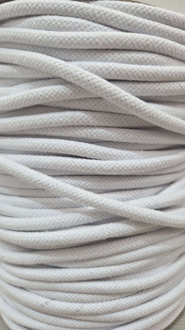 Producto - Cordon de algodón trenzado 6mm BLANCO