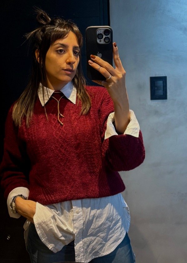 Producto - Sweater rombos bordó