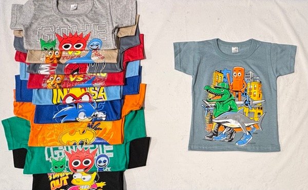 Producto - REMERAS ALGODÓN NIÑO CON ESTAMPA PERSONAJES