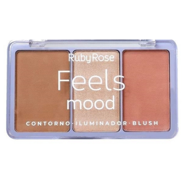 Producto - Paleta de contorno, iluminador y rubor Feels Mood Ruby Rose, tono T20