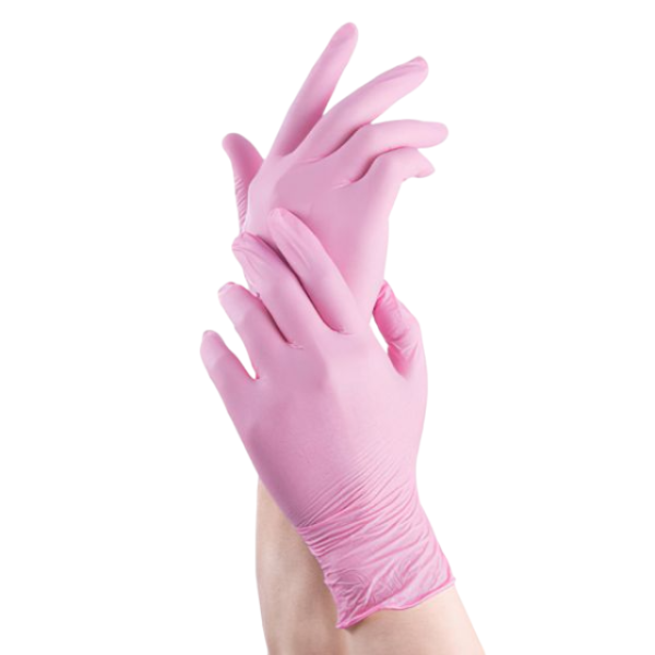 Producto - Guantes rosados de Latex talle S o M x par