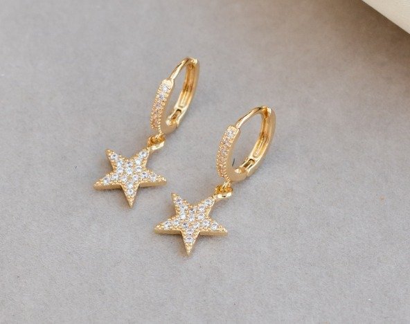 Producto - AROS DORADOS ESTRELLA a2799
