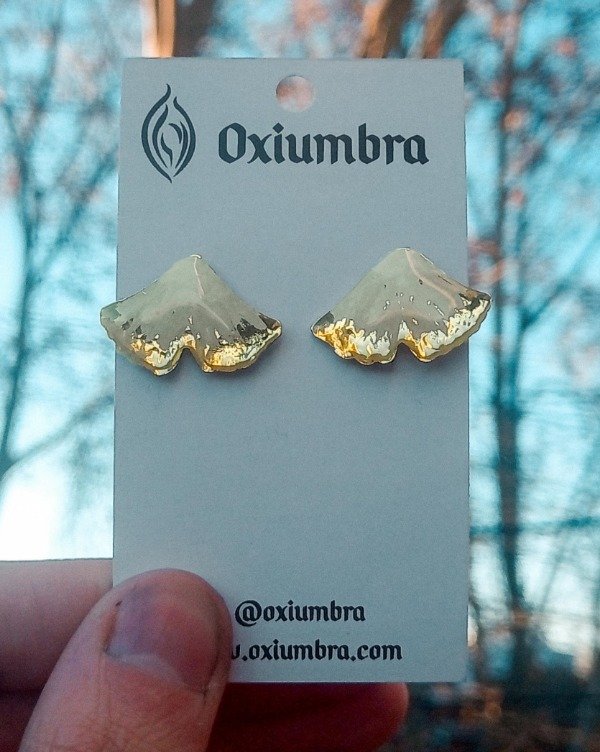 Producto - Aros Ginkgo Blanco (bronce)