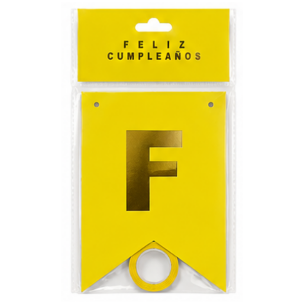 Producto - Banderín feliz cumple letras doradas - 5