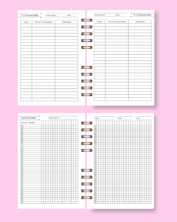 Producto - AGENDA DOCENTE PROFESORES 15 CURSOS - 5