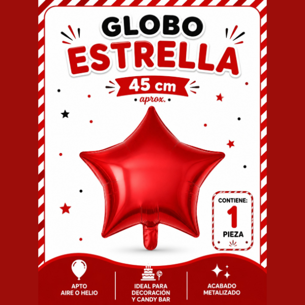 Producto - GLOBO ESTRELLA - UNIDAD - 45 CM