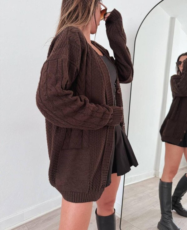 Producto - Cardigan choco largo