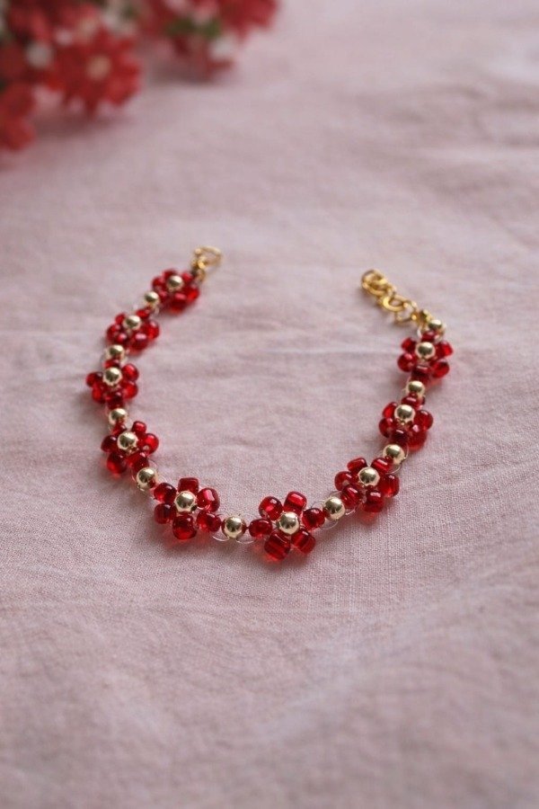 Producto - Pulsera de Flores Scarlett - Rojo