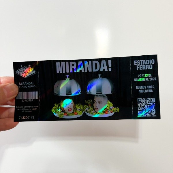 Producto - Entradas de recuerdo 14x6 HOLOGRAFICAS - MIRANDA! Ferro (Diseño 1)