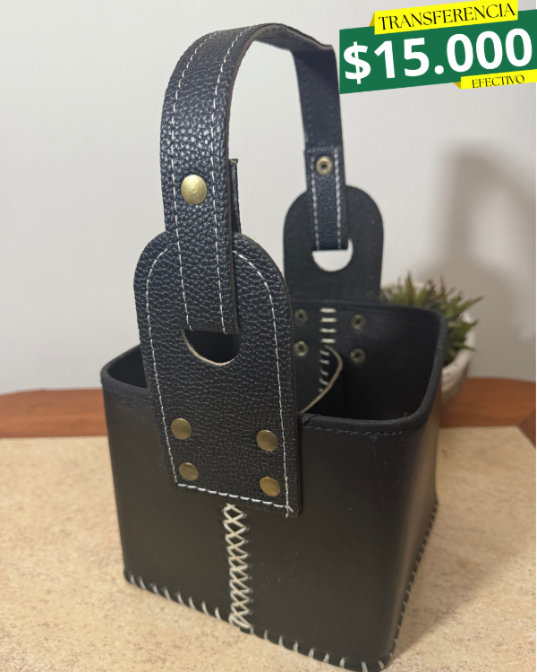 Producto - CANASTA SIMIL CUERO NEGRO