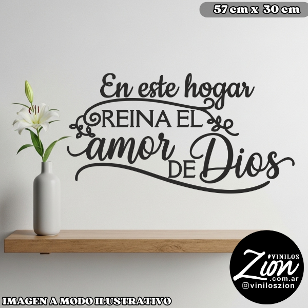 Producto - Vinilo Religioso En este Hogar Reina el Amor de Dios 57x30