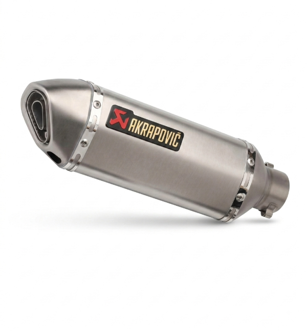 Producto - Escape Silenciador Tipo Akrapovic Mediano Universal Plateado + DB Killer - 1