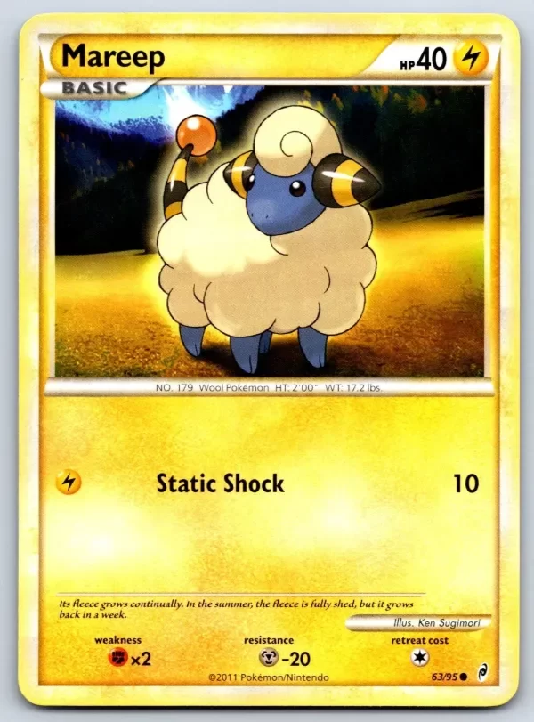 Producto - Mareep - HGSS Call of Legends 63/95 Ken Sugimori Pokemon Card LP