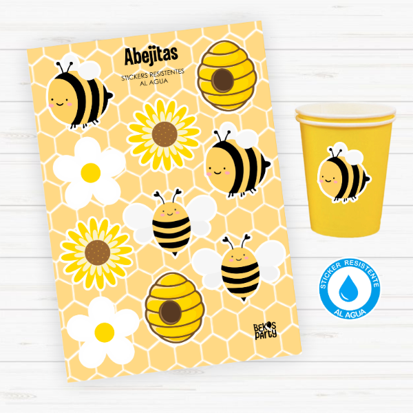 Producto - Sticker Silueta Resistentes al Agua "Abejitas"