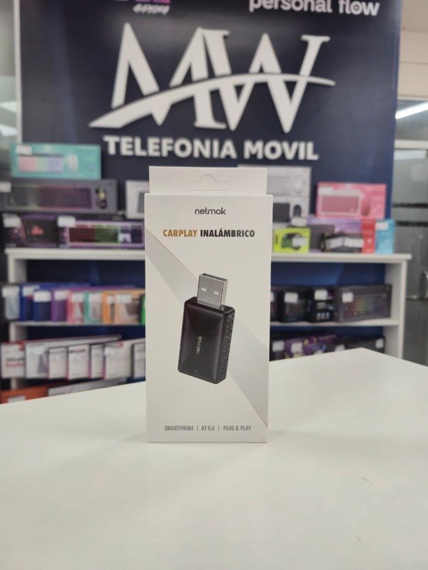 Producto - Adaptador CarPlay inalam. Conex. Aut. BT5.0 Plug Play Netmak NM-CAR14