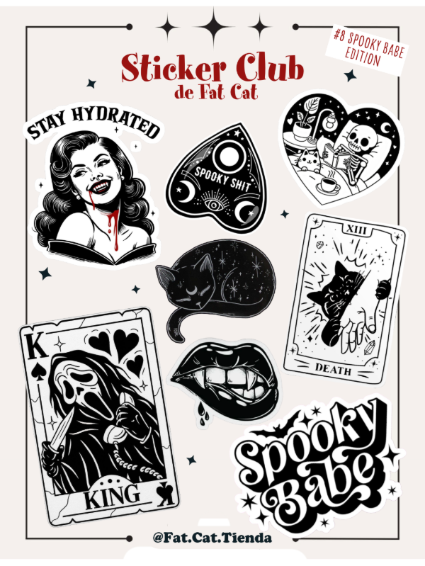 Producto - #8 Spooky Babe - Planchita de Stickers