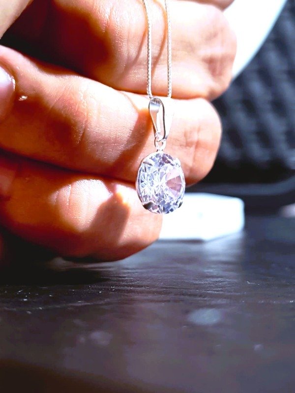 Producto - Collar cristal Grande - Plata 925